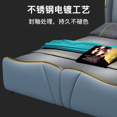 新中式全簡約現(xiàn)代實木床